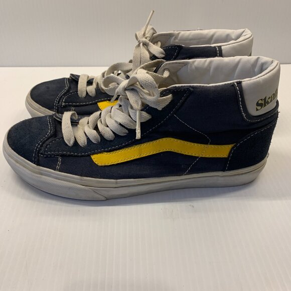 Vans X Skateboarder Magazine Mid Skool 77 Navy/Yellow Sneakers.  Mens US 9 - Picture 4 of 5